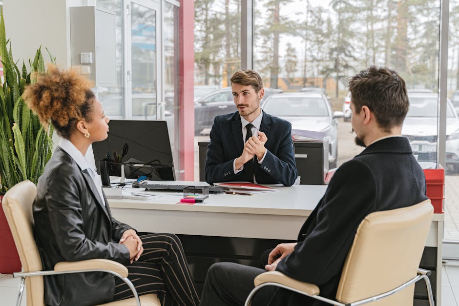 Professional meeting with clients at a modern office